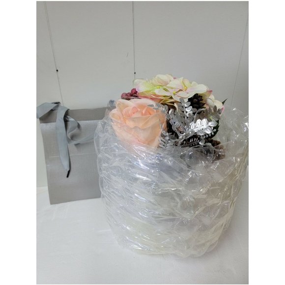 Real Touch Rose & Hydrangeas in Textured Pot w/ Gift Bag by Peony, Pink - Picture 4 of 6